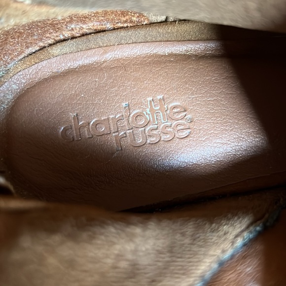 Caramel open toe booties with chunky heel, inside ankle zip, women’s sz 10 - Picture 8 of 9